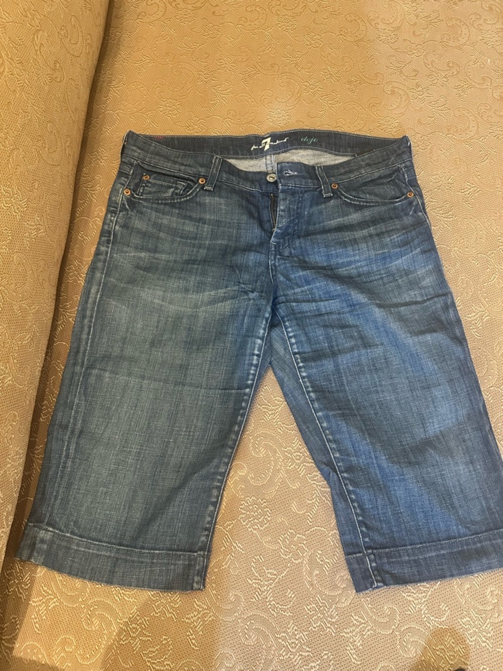7 for all mankind Blue Denim Bermuda Shorts